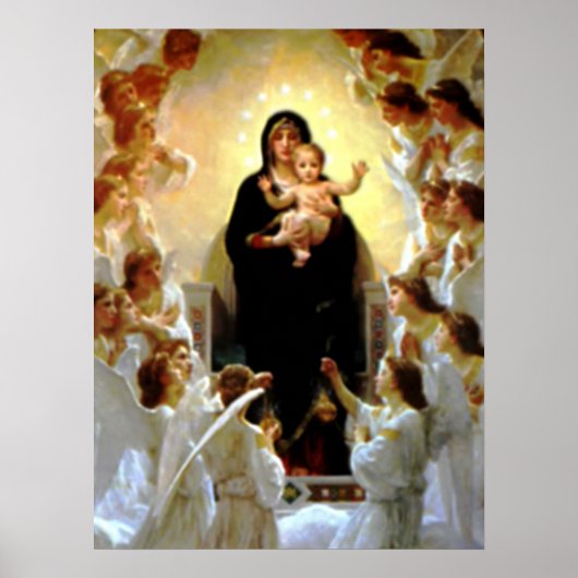 Gezegende Maagd Mary en Baby Child Jesus Poster (Voorkant)