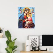 Gezegende Maagd Mary en Baby Child Jesus Poster (Thuiskantoor)