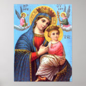 Gezegende Maagd Mary en Baby Child Jesus Poster (Voorkant)
