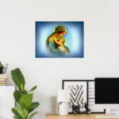 Gezegende Maagd Mary en Baby Child Jesus Poster (Thuiskantoor)
