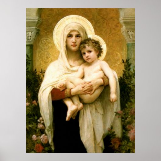 Gezegende Maagd Mary en Baby Child Jesus Poster (Voorkant)
