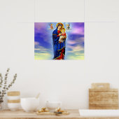 Gezegende Maagd Mary en Baby Child Jesus Poster (Keuken)