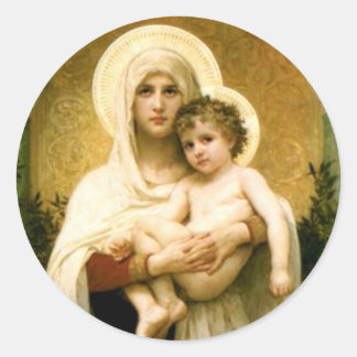 Gezegende Maagd Mary en Baby Child Jesus Ronde Sticker