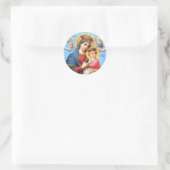 Gezegende Maagd Mary en Baby Child Jesus Ronde Sticker (Tas)