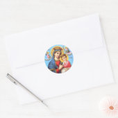 Gezegende Maagd Mary en Baby Child Jesus Ronde Sticker (Envelop)