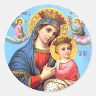 Gezegende Maagd Mary en Baby Child Jesus Ronde Sticker