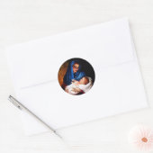 Gezegende Maagd Mary en Baby Child Jesus Ronde Sticker (Envelop)