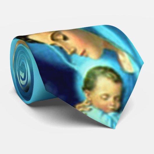 Gezegende Maagd Mary en Baby Child Jesus Stropdas (Opgerold)