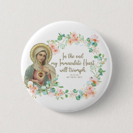 Gezegende Maagd Mary Fatima Religieus Katholiek Ronde Button 5,7 Cm