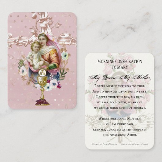Gezegende Maagd Mary Jesus Katholieke Prayer Plaatskaartje (Voorkant / Achterkant)