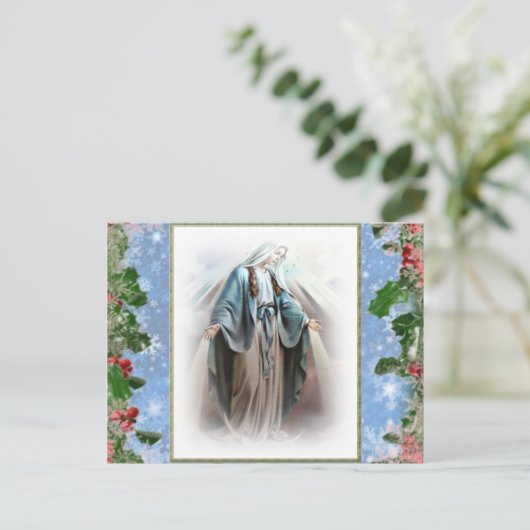 Gezegende Maagd Mary Kerstmis briefkaarten (Staand voorkant)