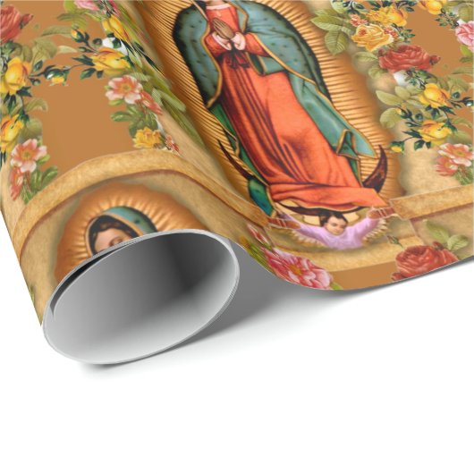 Gezegende Maagd Mary Moeder Jesus Guadalupe Spaans Cadeaupapier (Rol Hoek)