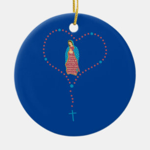 Gezegende Maagd Mary Moeder van Jesus Rosary Keramisch Ornament