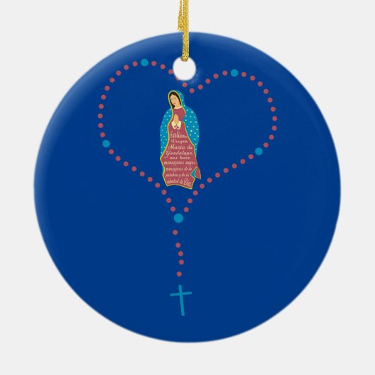 Gezegende Maagd Mary Moeder van Jesus Rosary Keramisch Ornament (Achterkant)