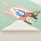 Gezegende Maagd Mary Religieuze Katholieke Kruis Sherpa Deken (3/4)