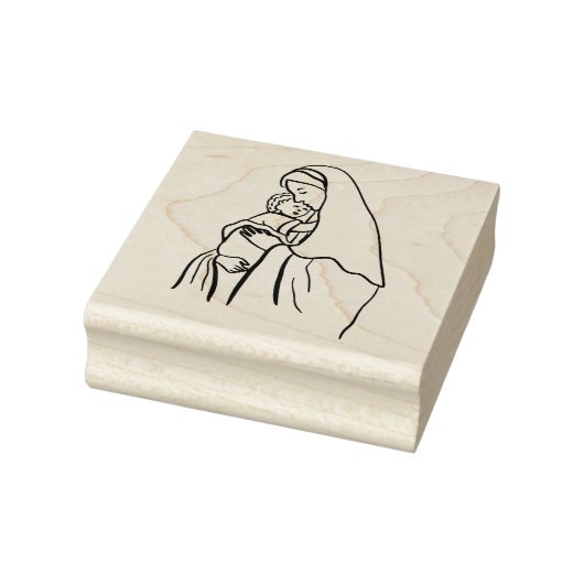 Gezegende Maagd Moeder Maria met Baby Jezus Rubberstempel (Stempel)