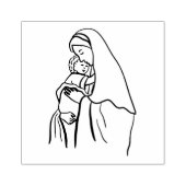 Gezegende Maagd Moeder Maria met Baby Jezus Rubberstempel (Afrduk)