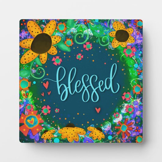 Gezegende madeliefjes Inspirerend groene ezel Fotoplaat (Voorkant)