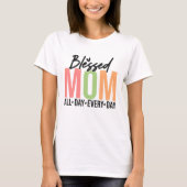 Gezegende Mama Boho Moederdag T-shirt (Voorkant)