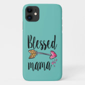 Gezegende mama-cadeau voor moeder Turquoise iPhone Case-Mate iPhone Case (Achterkant)