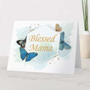 Gezegende mama: Colorful Waterverf Butterfly Proud Bedankkaart