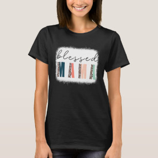 Gezegende Mama gebleekte Mama Luipaard T-shirt