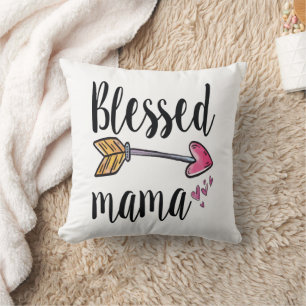 Gezegende Mama Harten Pijl Boho Cadeau voor Moeder Kussen