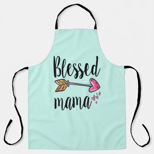 Gezegende mama met Arrow Mint Green Christelijk Sc Schort (Voorkant)