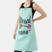 Gezegende mama met Arrow Mint Green Christelijk Sc Schort (Insitu)