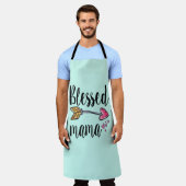 Gezegende mama met Arrow Mint Green Christelijk Sc Schort (Gedragen)