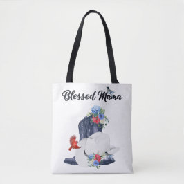 Gezegende Mama met Cowboylaarzen/Hoed & Bloemen/Vo Tote Bag