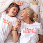 Gezegende mama modern script Moederdag T-shirt<br><div class="desc">Gezegend mama modern script Moederdag T-shirt</div>