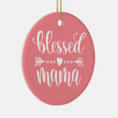 Gezegende Mama Moederdag Citaat | Kerstversiering Keramisch Ornament (Rechts)