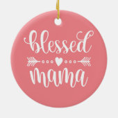 Gezegende Mama Moederdag Citaat | Kerstversiering Keramisch Ornament (Achterkant)