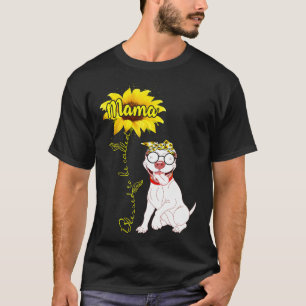 Gezegende Mama Zonnebloem Hippy Lieve Pitbull D T-shirt