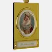 Gezegende Maria Baby Jezus Kerst Verguld Banner Ornament (Rechts)