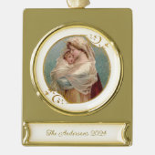 Gezegende Maria Baby Jezus Kerst Verguld Banner Ornament (Voorkant)