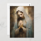 Gezegende Maria bidden Briefkaart (Voorkant / Achterkant)