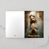 Gezegende Maria biddend Kerstmis goud Folie Wenskaart (Buiten Laag)