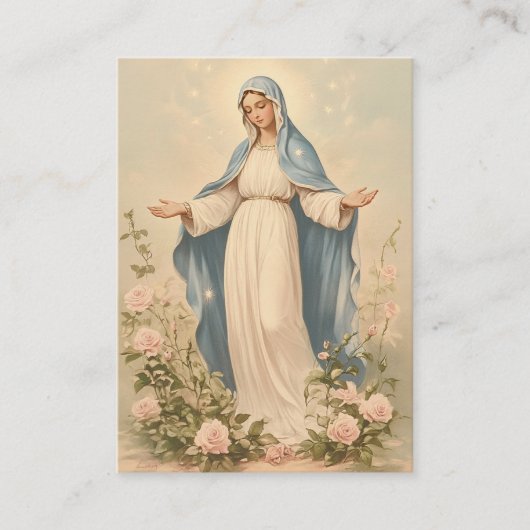 Gezegende Maria Katholieke Begrafenis Gedenkteken  Visitekaartje (Voorkant)