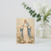 Gezegende Maria Katholieke Begrafenis Gedenkteken Visitekaartje (Staand voorkant)