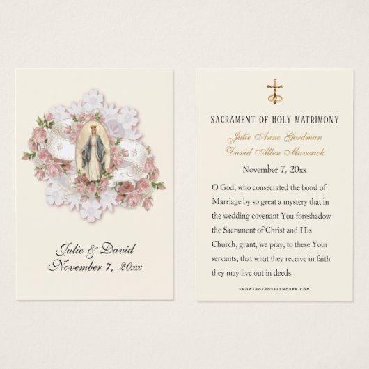 Gezegende Maria Katholieke bruiloft gunst Kaart (Voorkant /achterkant)