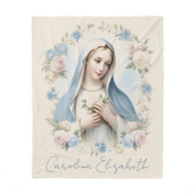 Gezegende Maria Religieuze Bloemen Roze Rozen