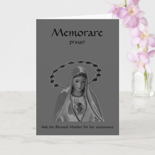 Gezegende Mary, Memorare Prayer Kaart (Orchidee)