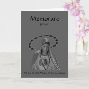 Gezegende Mary, Memorare Prayer Kaart