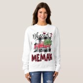 Gezegende Memaw Red plaid Kerstmis Trui (Voorkant volledig)