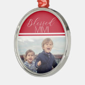 Gezegende MIMI aangepaste foto Metalen Ornament (Links)