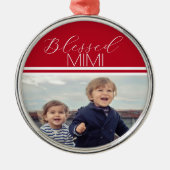 Gezegende MIMI aangepaste foto Metalen Ornament (Voorkant)
