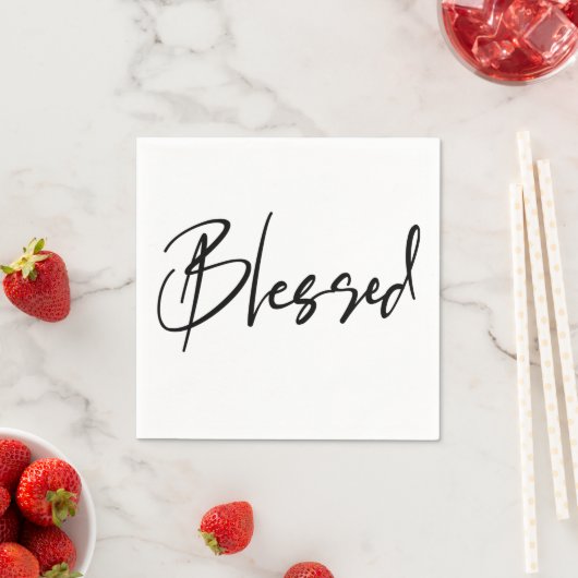 Gezegende minimalistische script Thanksgiving Servet (Insitu)