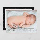 GEZEGENDE Moderne Geboorteaankondiging Aankondigingskaart (Voorkant / Achterkant)